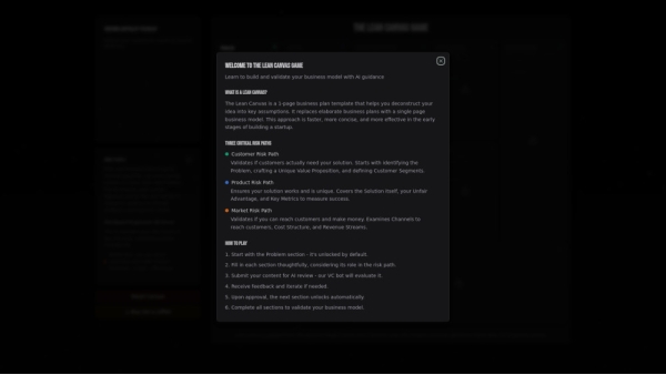 Lean Canvas Game