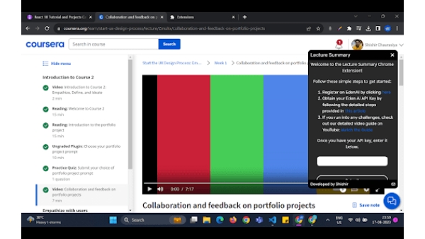 Lecture Summary: YouTube, Udemy And Coursera - Chrome Extension