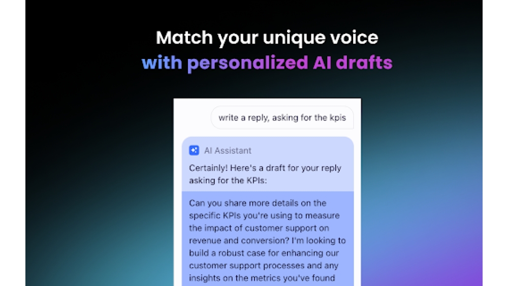 Let AI write emails in your unique voice, get instant summaries, and search your email archive using AI - Chrome Extension
