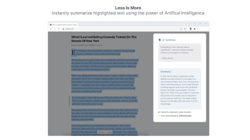 Lil' Summary - Chrome Extension