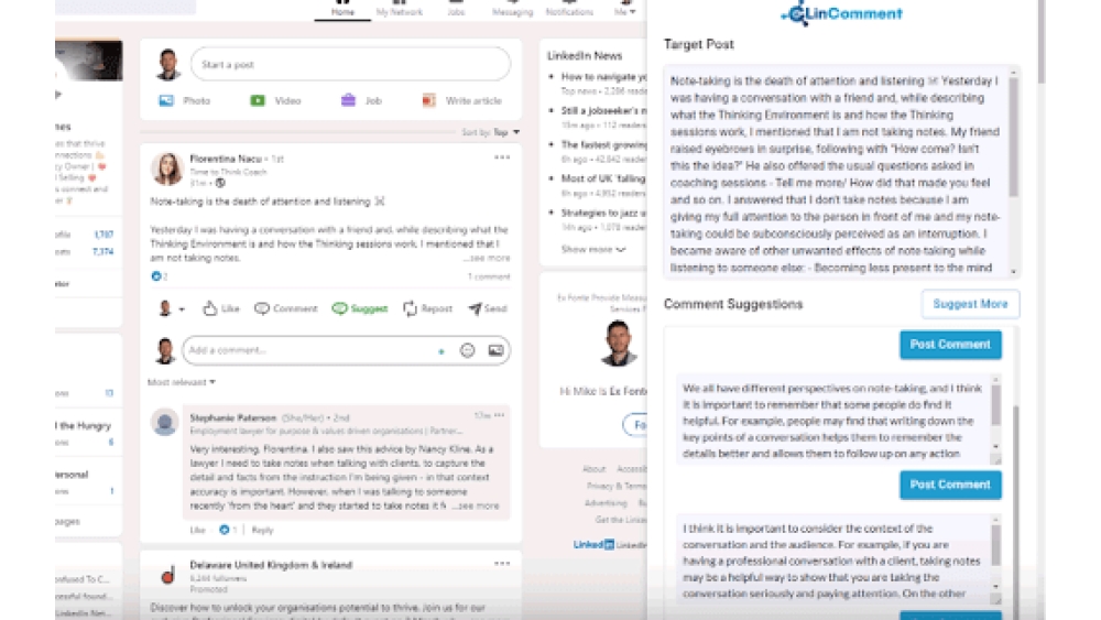 LinkedIn Comment Generator - Chrome Extension