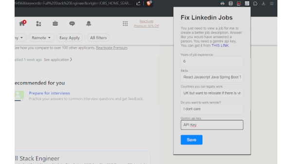 LinkedIn Job Description Summarizer - Chrome Extension