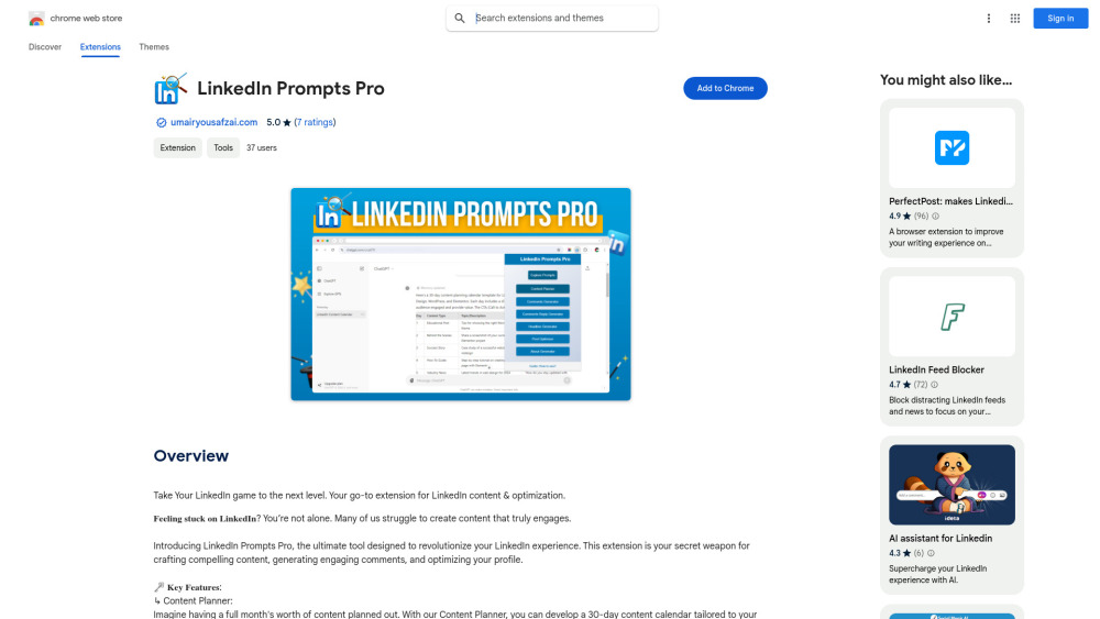 LinkedIn Prompts Pro - Chrome Extension