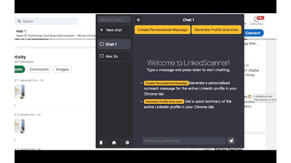 LinkedScanner - Chrome Extension