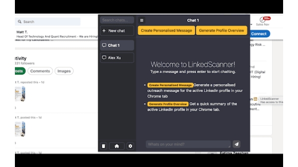 LinkedScanner - Chrome Extension
