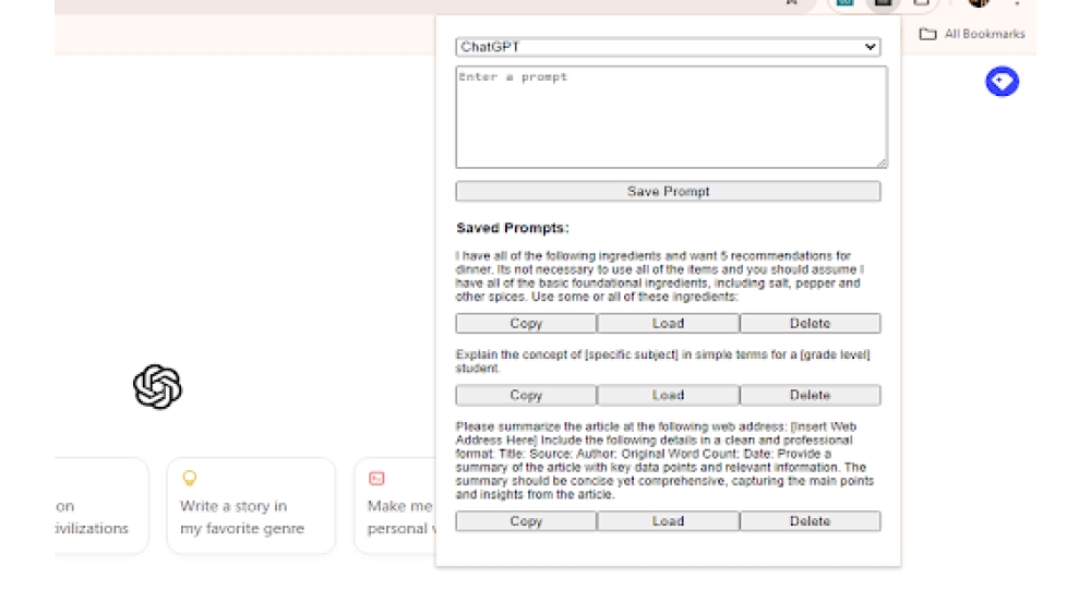 LLM Prompt Saver - Chrome Extension