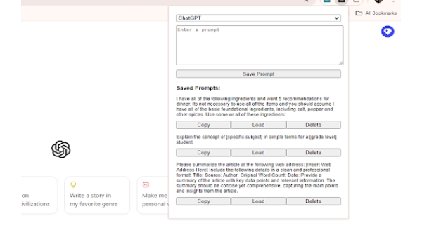 LLM Prompt Saver - Chrome Extension