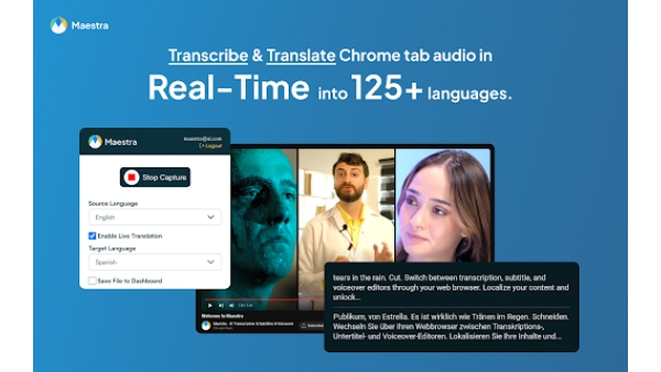 Maestra Realtime Transcription & Subtitling Extension - Chrome Extension