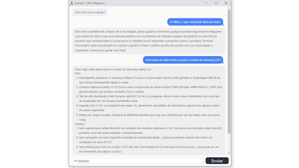 Magazine Luiza's – assistente de IA Wilco - Chrome Extension