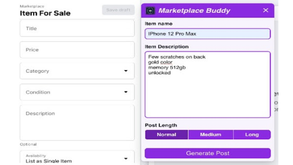 Marketplace Buddy - Chrome Extension