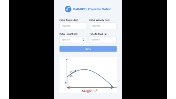 MathGPT Projectile Motion Calculator - Chrome Extension
