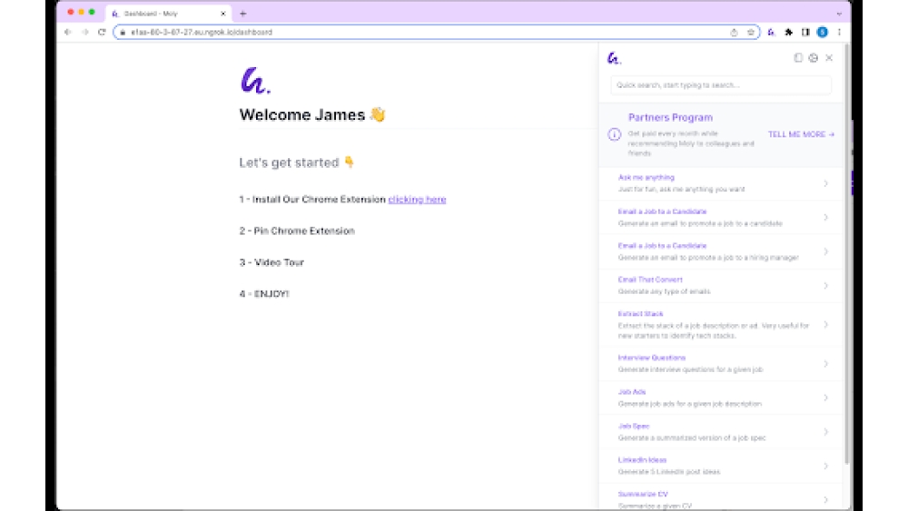 Moly AI - Chrome Extension