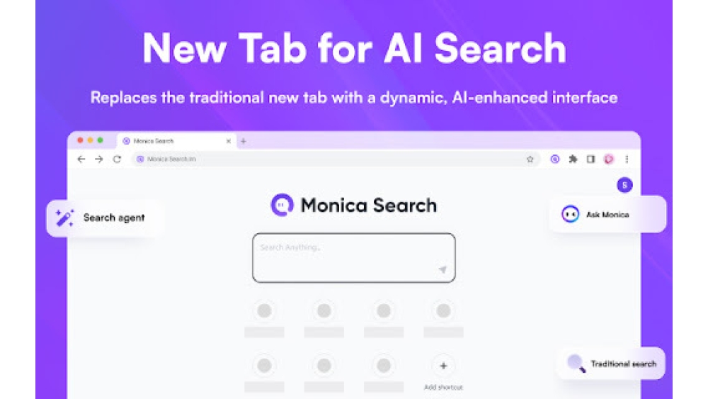 Monica Search - Chrome Extension
