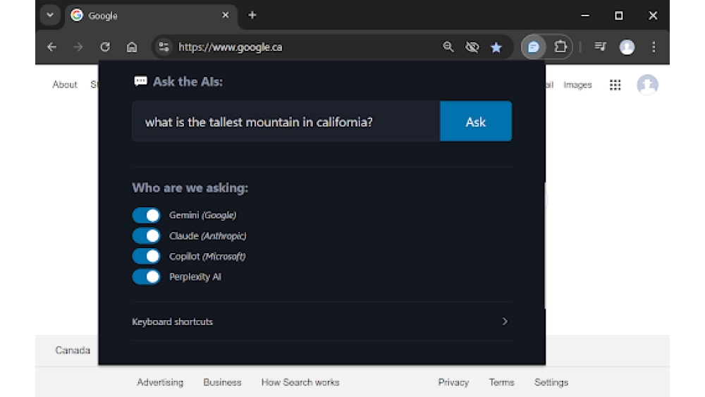 Multiple AI Assistants - Chrome Extension