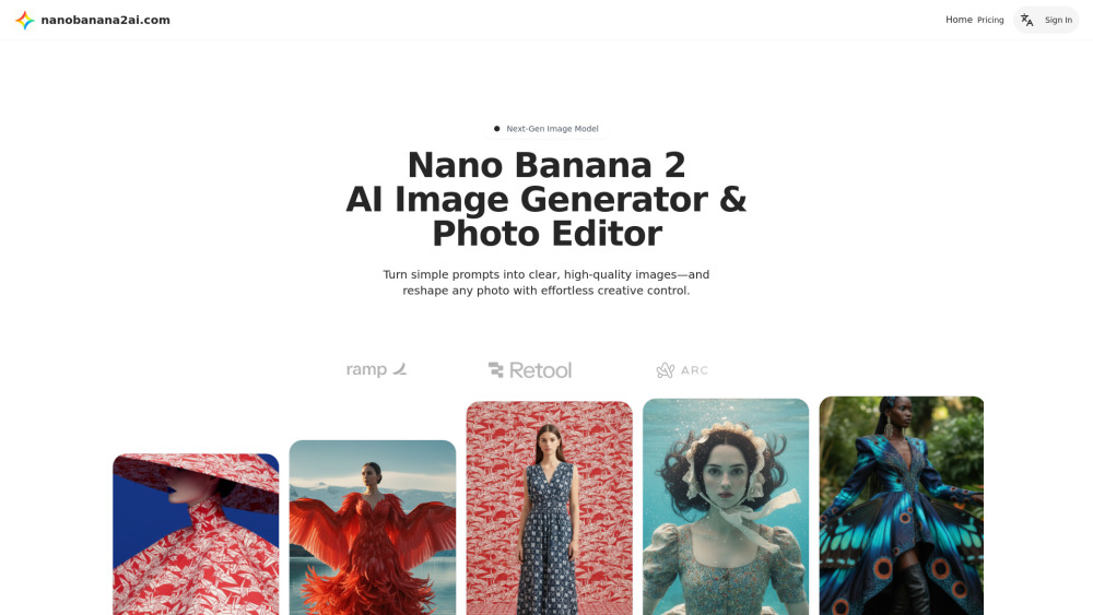 NanoBanana2AI.com：Free AI Image Generator & Photo Editor