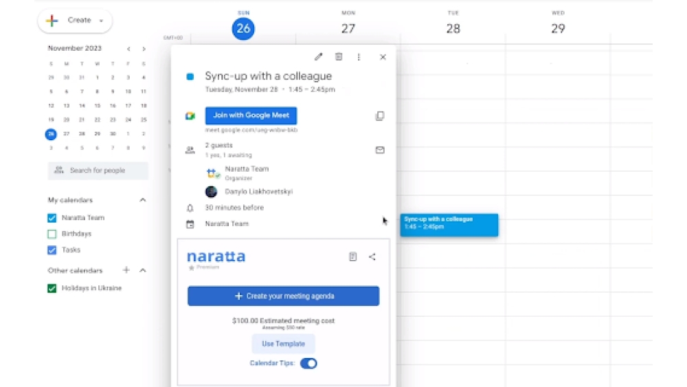 Naratta - Chrome Extension
