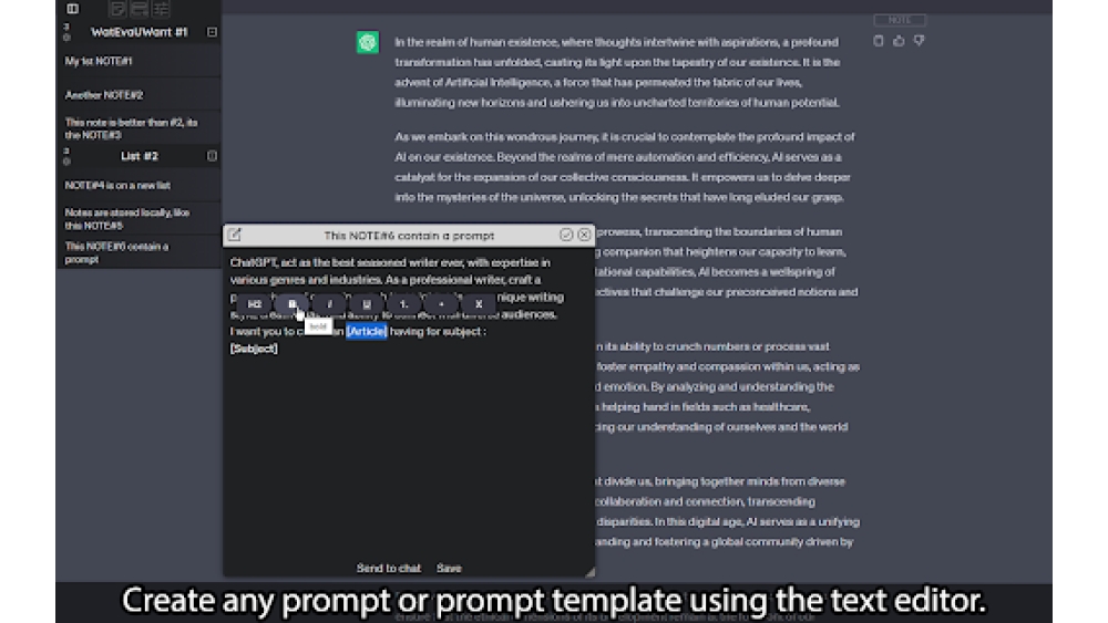Notes for ChatGPT - Chrome Extension