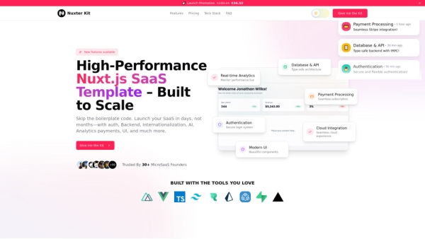 NuxtSaaS - Nuxt.js SaaS Starter Kit