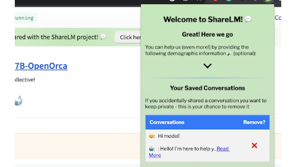 Open Large Language Model Conversation Dataset - Chrome Extension
