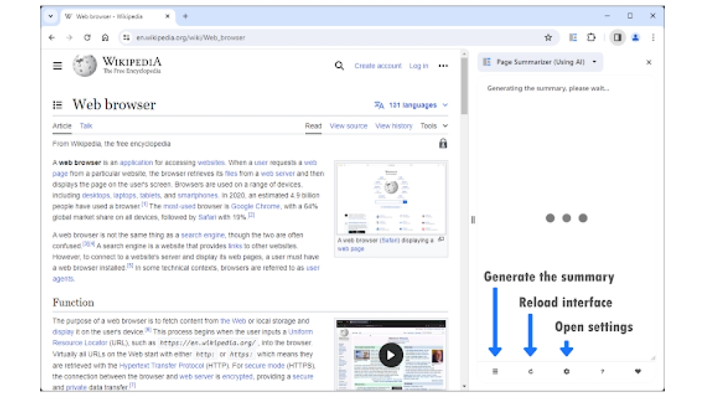 Page Summarizer using AI - Chrome Extension