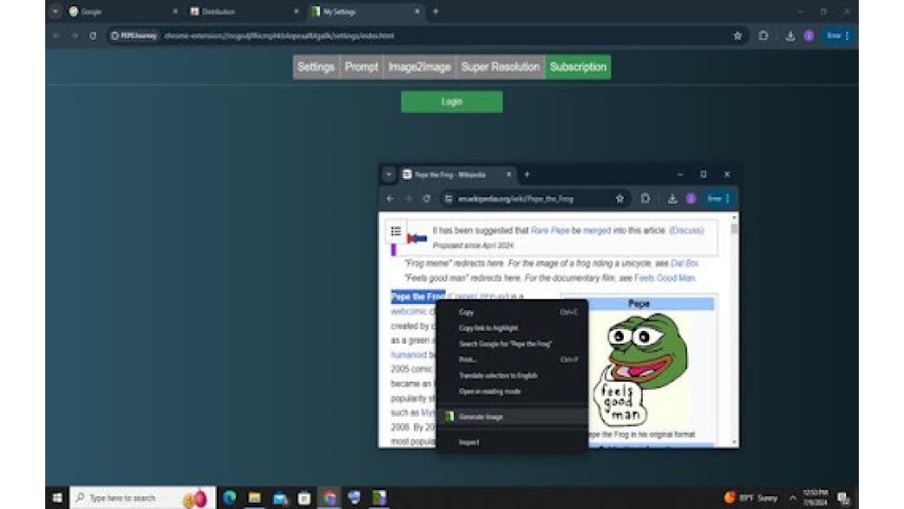 PEPE VISION - Chrome Extension