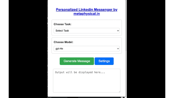 Personalized AI Message Generator for LinkedIn - Chrome Extension