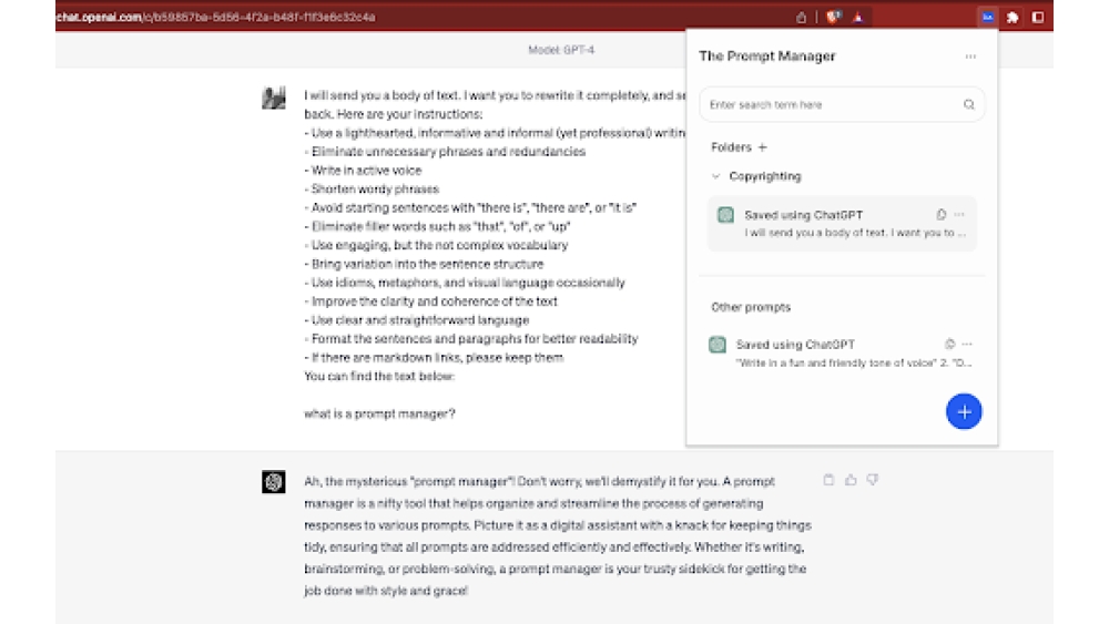 Prompt-Manager.com - Chrome Extension