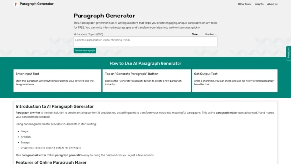 Qozex AI Paragraph Generator