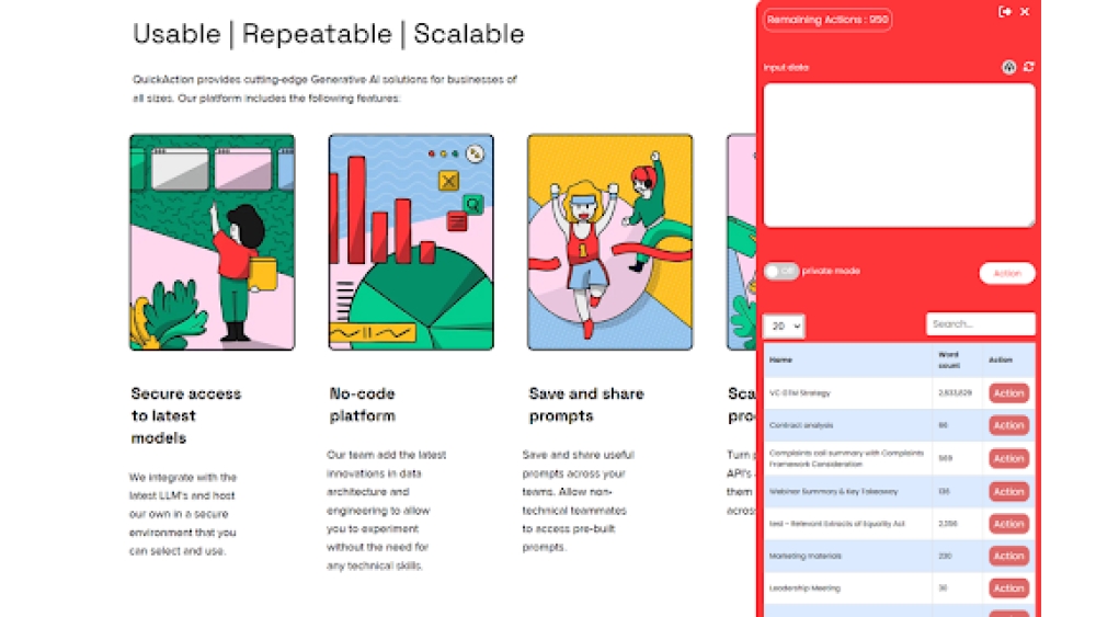 QuickAction - Chrome Extension