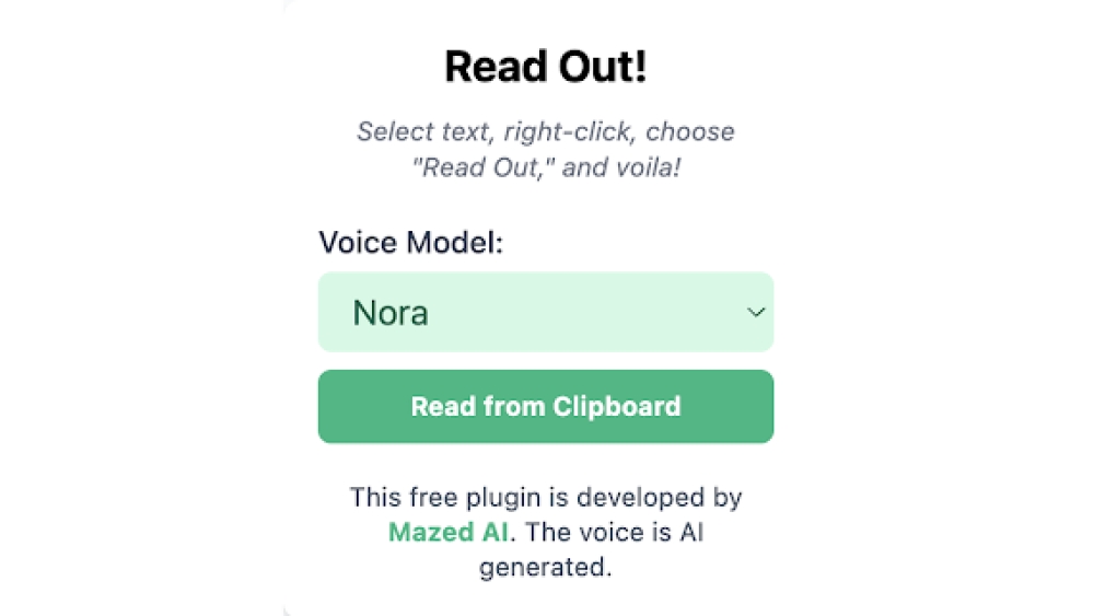 Read Out - Chrome Extension