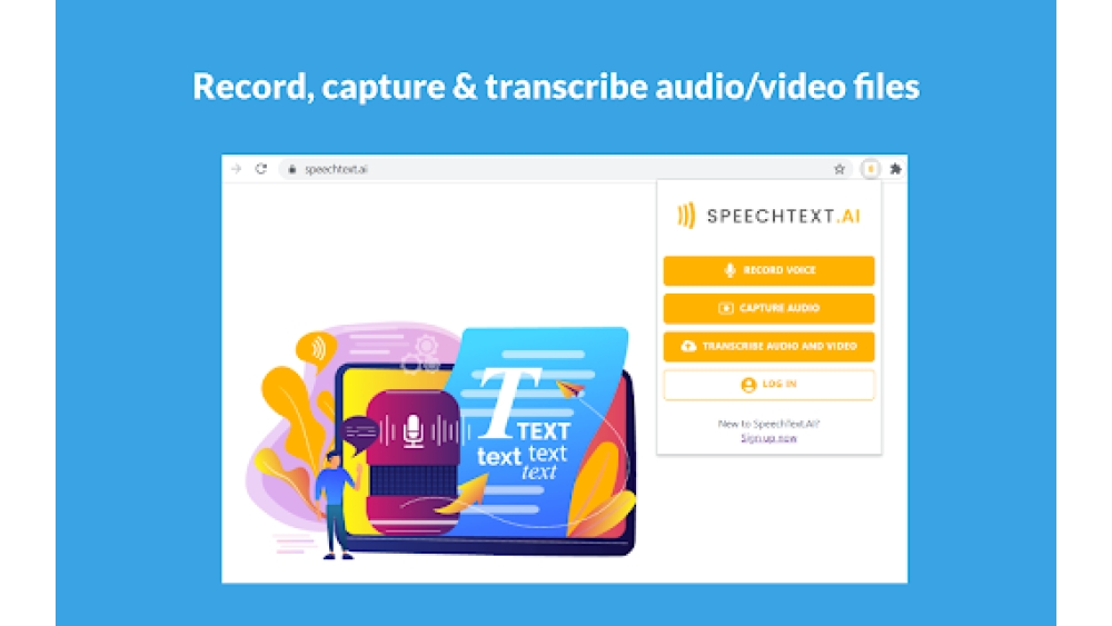 Record voice and capture audio from any web page - Chrome Extension