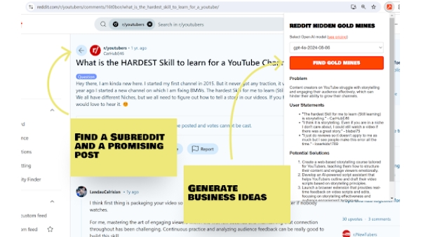 Reddit Hidden Gold Mines - Chrome Extension