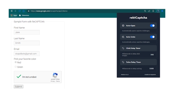 rektCaptcha - Chrome Extension