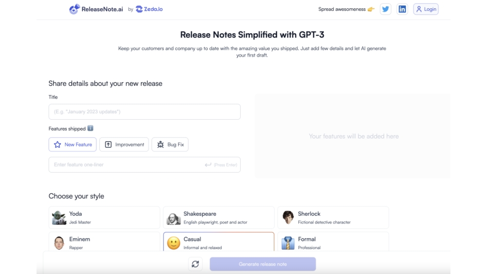 Release Notes Simplified with GPT-3
