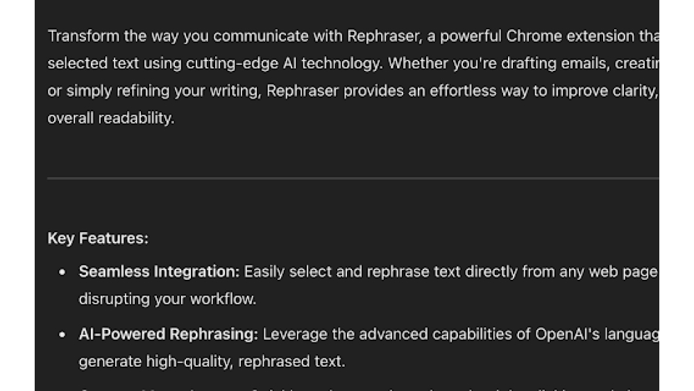 Rephraser - Chrome Extension