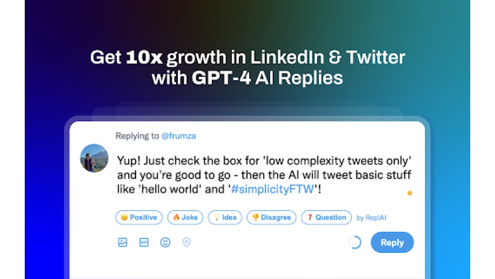 Replai – AI Replies for Twitter & LinkedIn - Chrome Extension