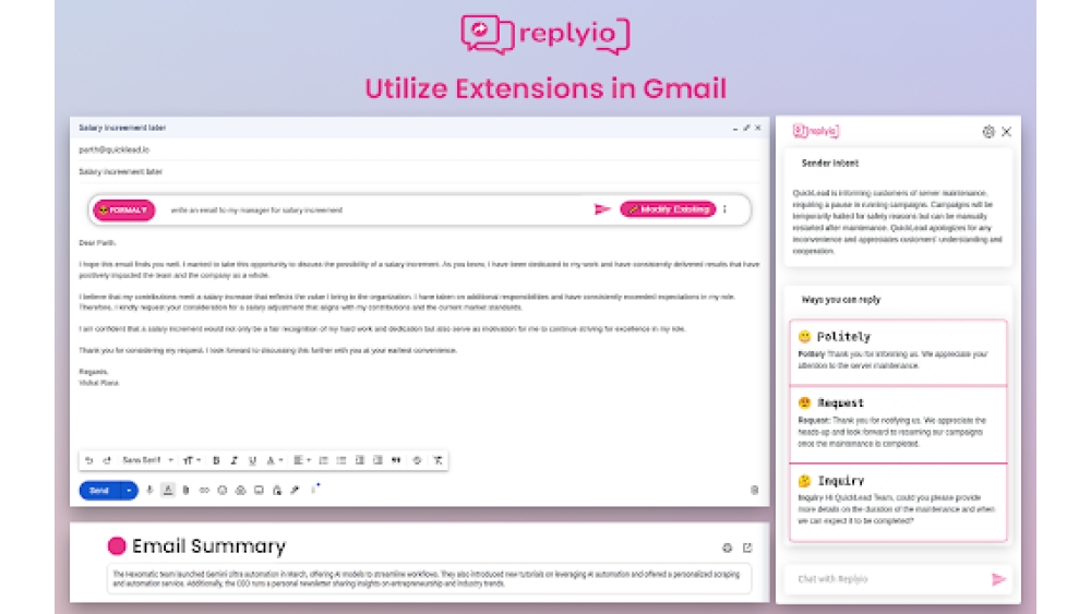 Replyio.com - Chrome Extension