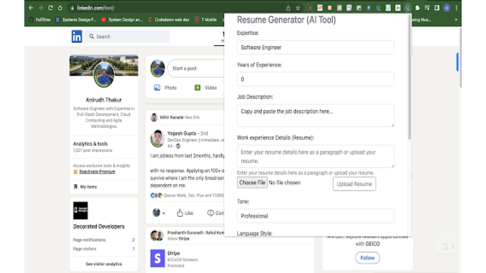 Resume.io - Chrome Extension