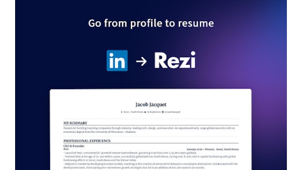 Rezi Linkedin to Resume - Chrome Extension