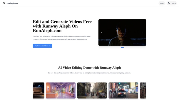 RunAleph.com: Free AI Video Editing with Runway Aleph