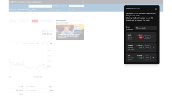 SaberTrade - Chrome Extension