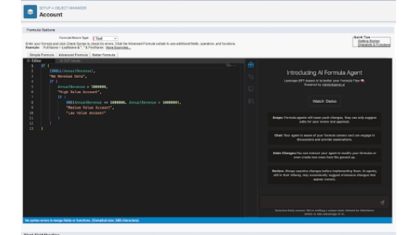 Salesforce Formula Editor Extension - Chrome Extension