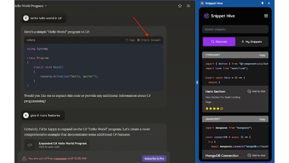 Save AI Code Snippets - Chrome Extension