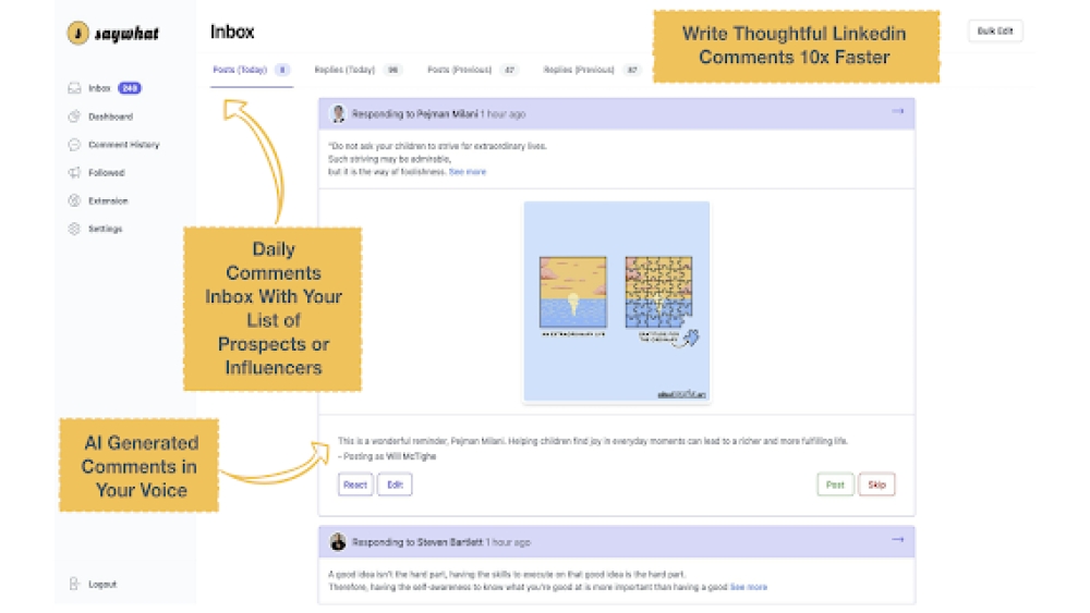 Saywhat - Chrome Extension