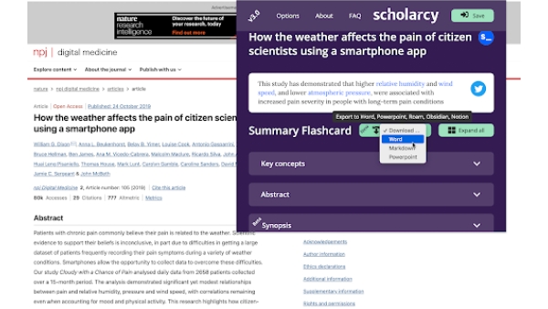Scholarcy - Chrome Extension