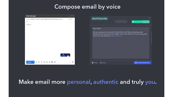 Send email with your Voice - Chrome Extension