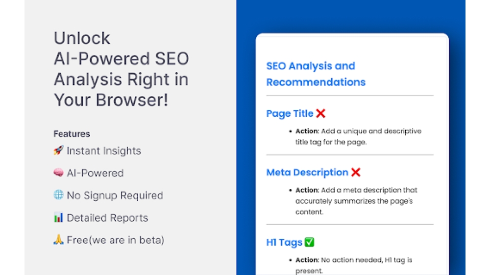 SEO PollyAI Analyzer - Chrome Extension