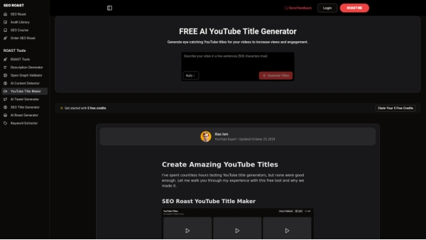 SEO Roast YouTube Title Maker