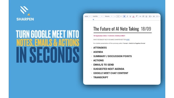 SHARPEN: AI for Google Meet - Chrome Extension