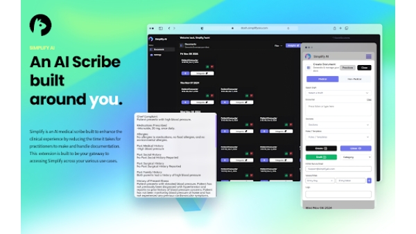 Simplify AI Medical Scribe Dashboard Extension - Chrome Extension
